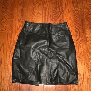 Vintage black leather skirt